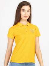 Womens Front & Back Print Polo T-Shirt